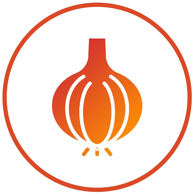 Diseño vectorial Estilo del icono de la Oasis de la cebolla