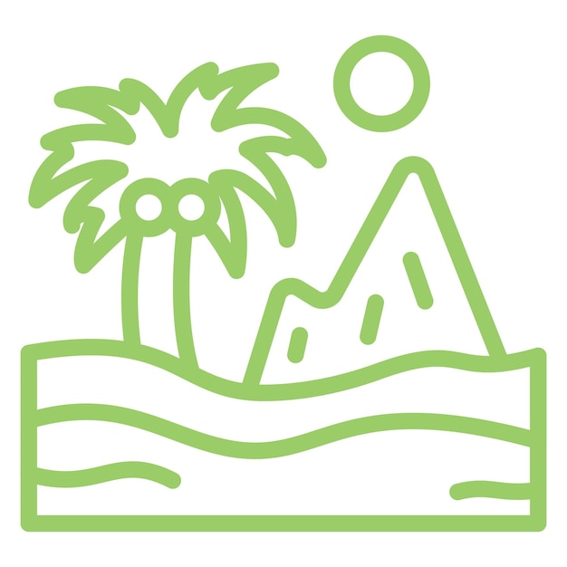 Diseño vectorial Estilo del icono del oasis del desierto