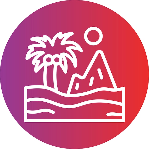 Diseño vectorial Estilo del icono del oasis del desierto