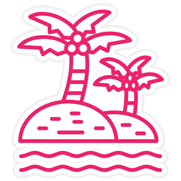 Diseño vectorial Estilo del icono del oasis del desierto