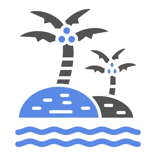 Diseño vectorial Estilo del icono del oasis del desierto