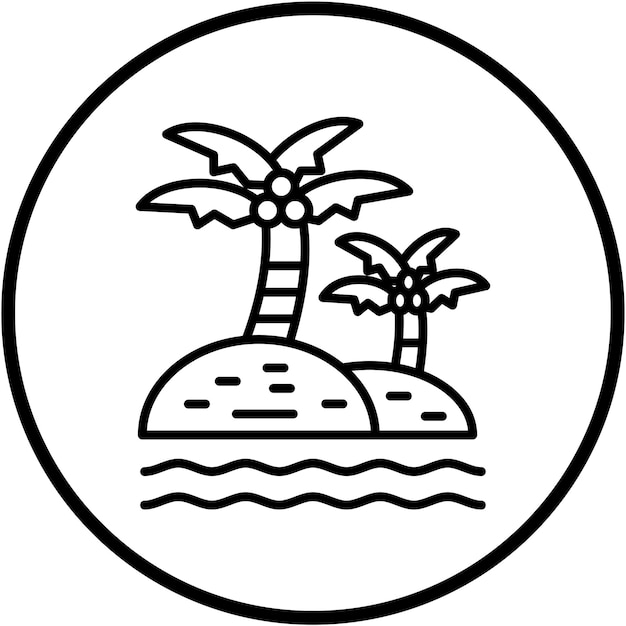 Diseño vectorial Estilo del icono del oasis del desierto