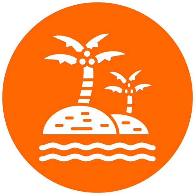 Diseño vectorial Estilo del icono del oasis del desierto