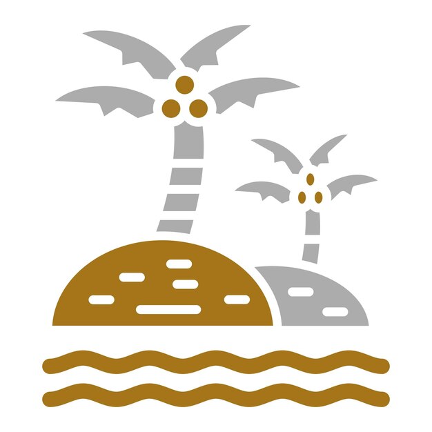 Diseño vectorial Estilo del icono del oasis del desierto