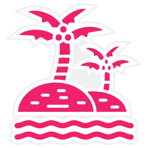 Diseño vectorial Estilo del icono del oasis del desierto