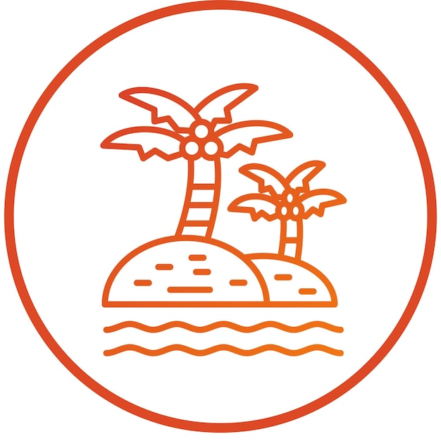 Diseño vectorial Estilo del icono del oasis del desierto