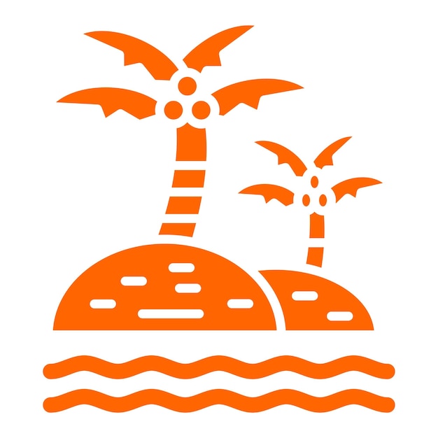 Diseño vectorial Estilo del icono del oasis del desierto