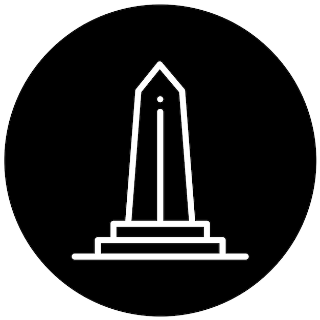 Diseño vectorial Estilo del icono del obelisco