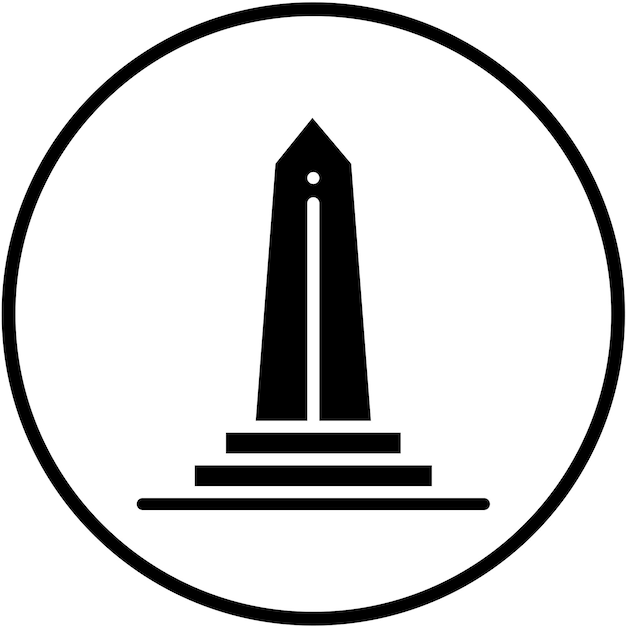 Diseño vectorial Estilo del icono del obelisco