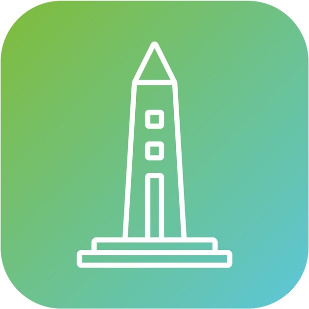 Diseño vectorial Estilo del icono del obelisco