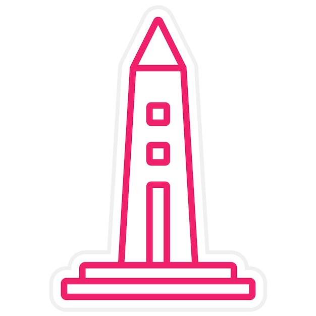 Vector diseño vectorial estilo del icono del obelisco