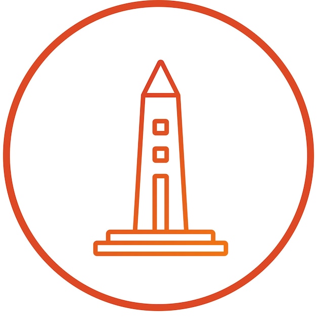 Diseño vectorial Estilo del icono del obelisco
