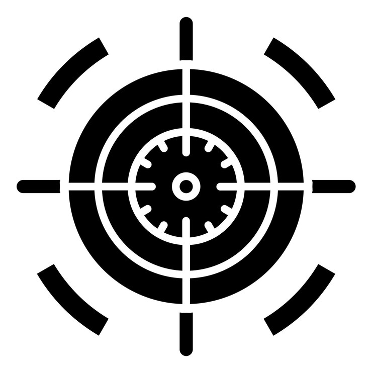 Vector diseño vectorial estilo del icono objetivo