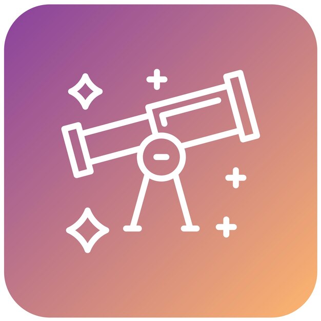 Diseño vectorial Estilo del icono de observación de estrellas