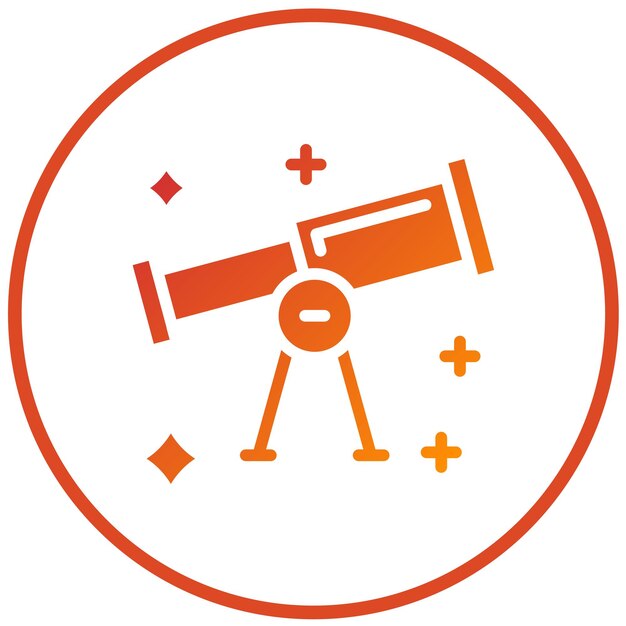 Diseño vectorial Estilo del icono de observación de estrellas