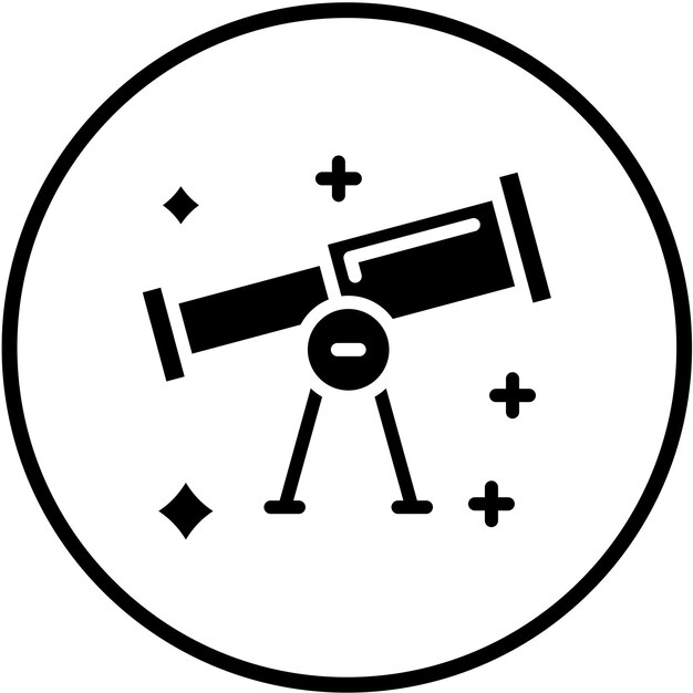 Diseño vectorial Estilo del icono de observación de estrellas