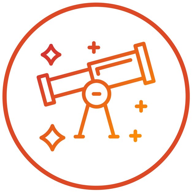Diseño vectorial Estilo del icono de observación de estrellas