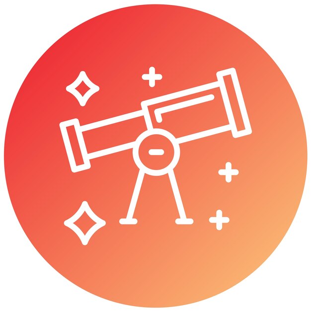 Diseño vectorial Estilo del icono de observación de estrellas