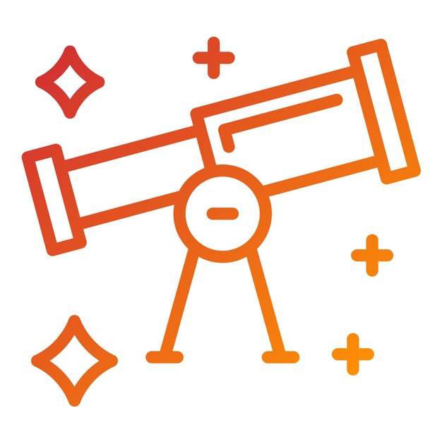 Diseño vectorial Estilo del icono de observación de estrellas