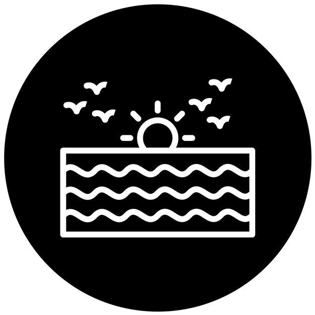 Diseño vectorial Estilo de icono del Océano Pacífico