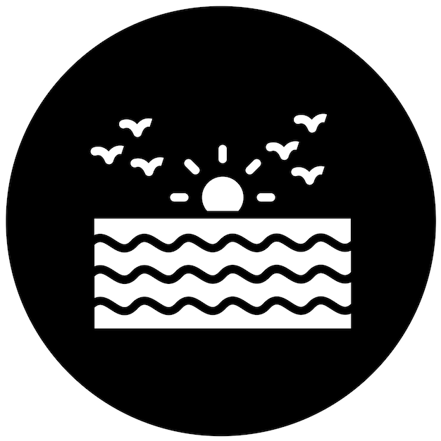 Diseño vectorial Estilo de icono del Océano Pacífico