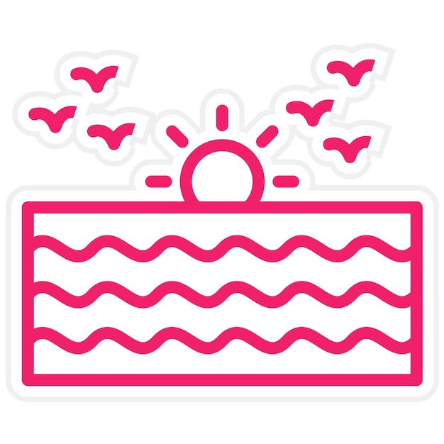 Diseño vectorial Estilo de icono del Océano Pacífico