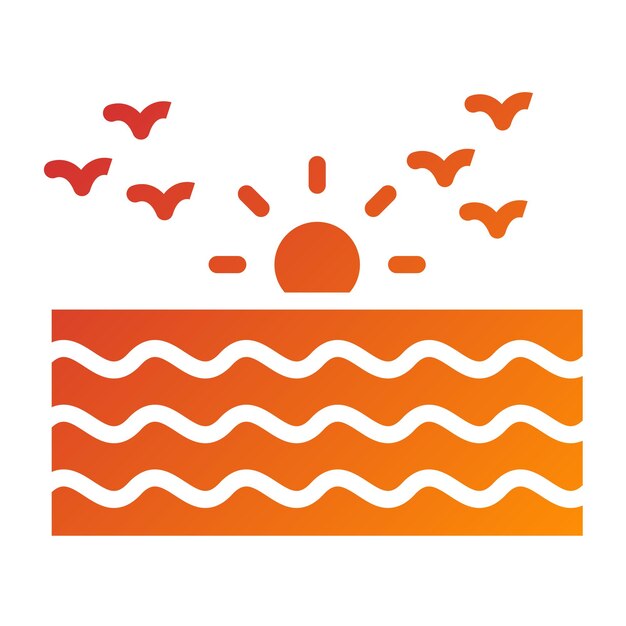 Diseño vectorial Estilo de icono del Océano Pacífico