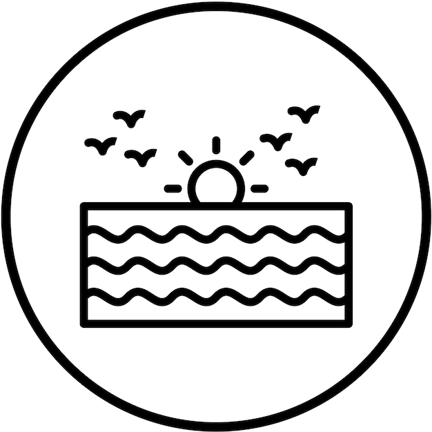 Diseño vectorial Estilo de icono del Océano Pacífico