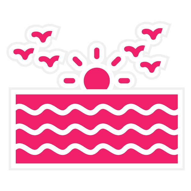 Diseño vectorial Estilo de icono del Océano Pacífico