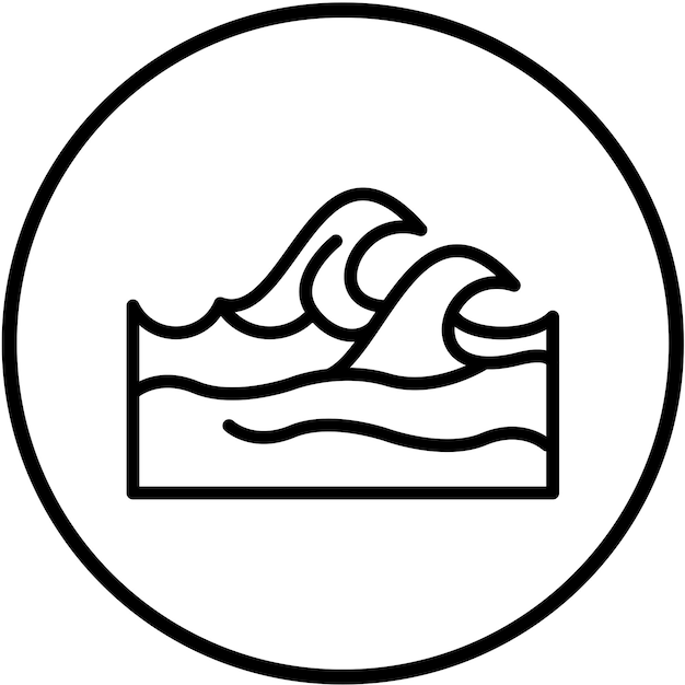 Diseño vectorial Estilo del icono del océano