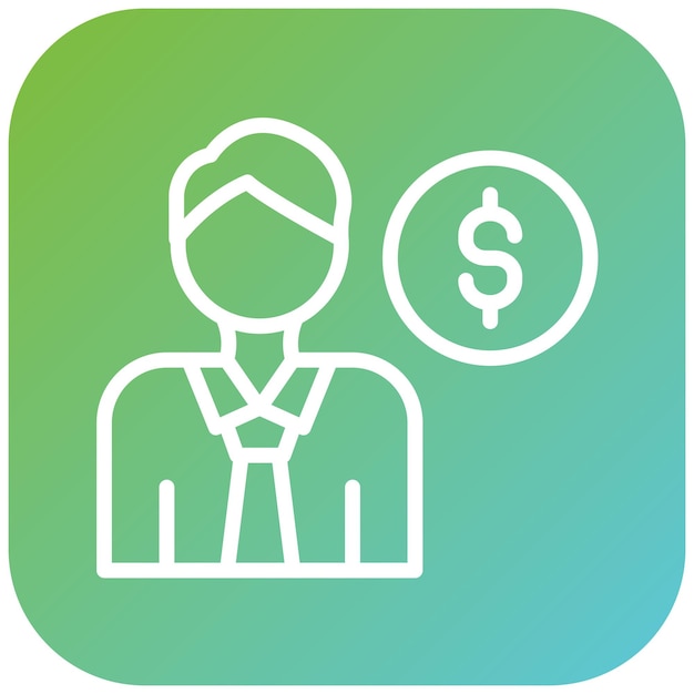Diseño vectorial Estilo del icono del oficial de finanzas masculino
