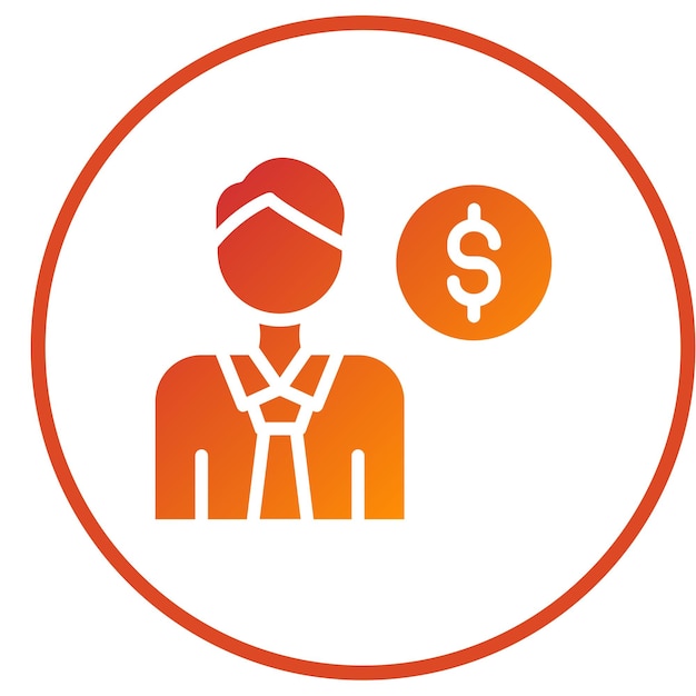 Diseño vectorial Estilo del icono del oficial de finanzas masculino