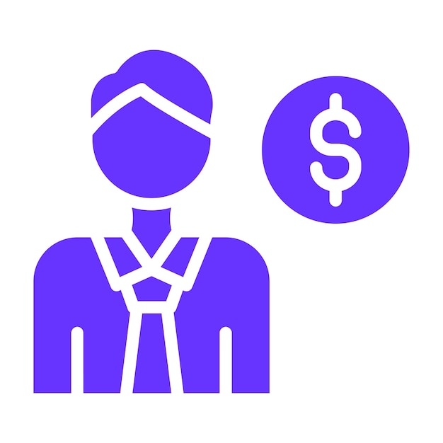Diseño vectorial Estilo del icono del oficial de finanzas masculino