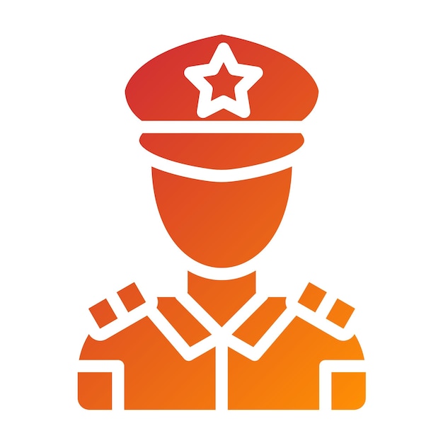 Diseño vectorial Estilo de icono de oficial militar
