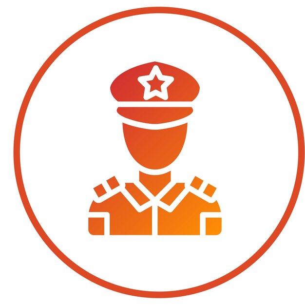 Diseño vectorial Estilo de icono de oficial militar