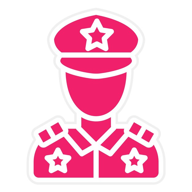 Diseño vectorial Estilo de icono de oficial de policía