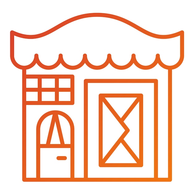 Diseño vectorial Estilo del icono de la oficina de correos