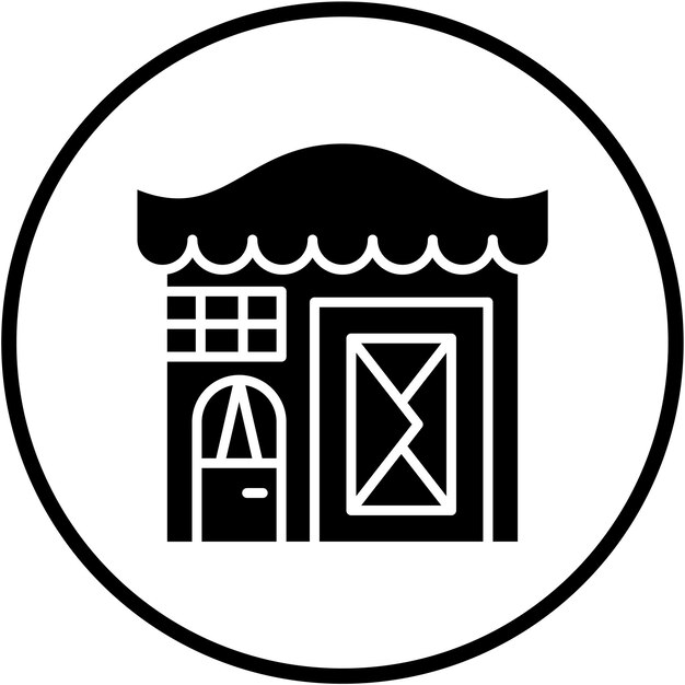 Diseño vectorial Estilo del icono de la oficina de correos