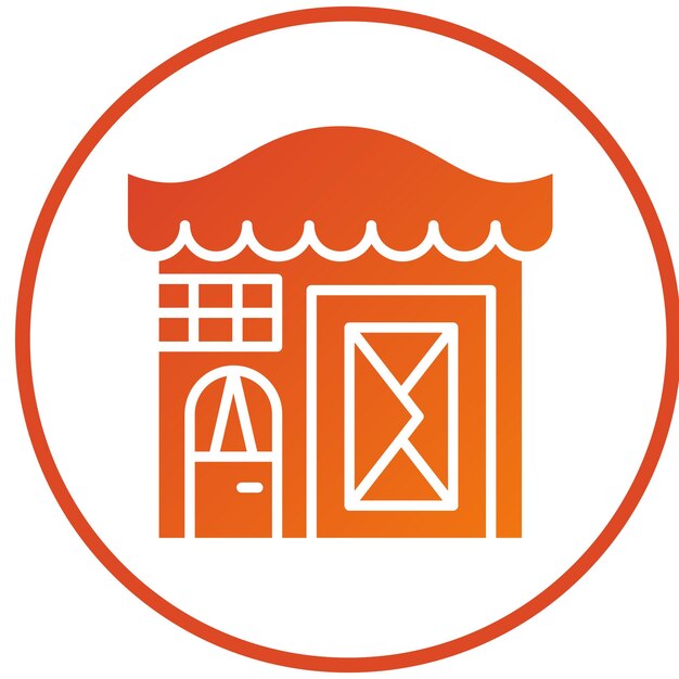 Diseño vectorial Estilo del icono de la oficina de correos