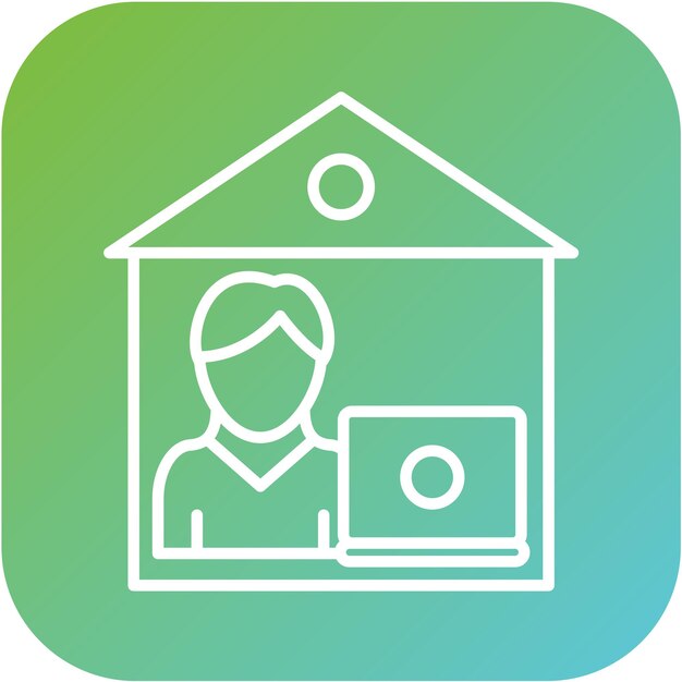 Diseño vectorial Estilo de icono de la oficina en el hogar