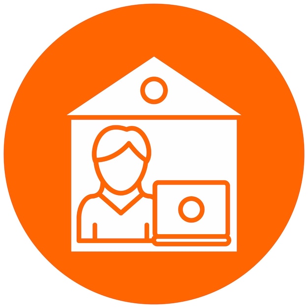 Diseño vectorial Estilo de icono de la oficina en el hogar