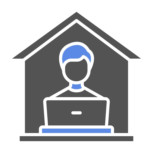 Diseño vectorial Estilo de icono de la oficina en el hogar