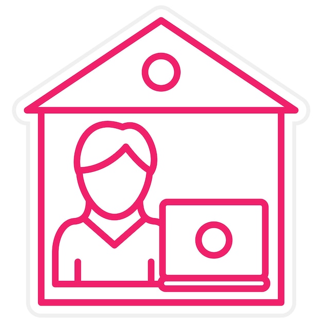 Diseño vectorial Estilo de icono de la oficina en el hogar