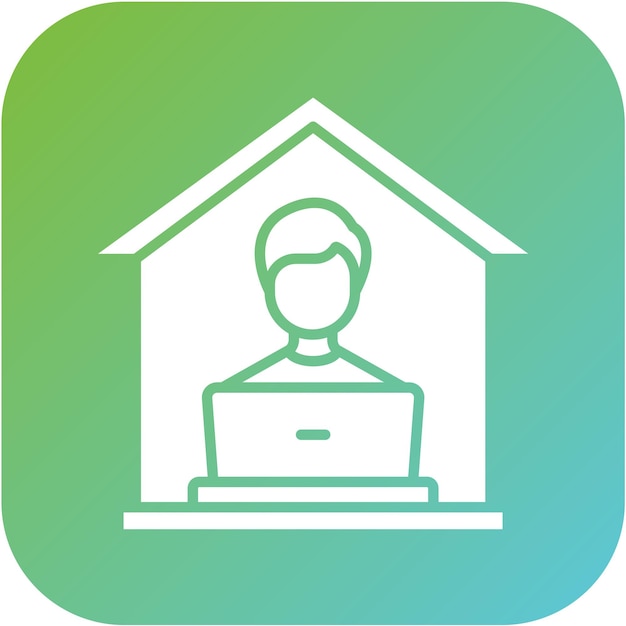 Diseño vectorial Estilo de icono de la oficina en el hogar