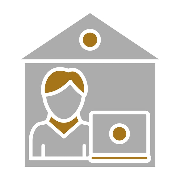 Diseño vectorial Estilo de icono de la oficina en el hogar