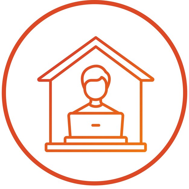 Diseño vectorial Estilo de icono de la oficina en el hogar