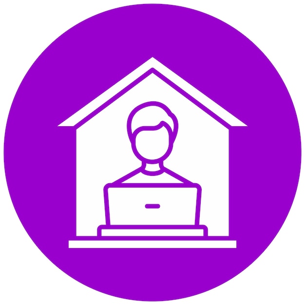 Diseño vectorial Estilo de icono de la oficina en el hogar