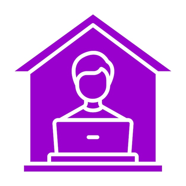 Diseño vectorial Estilo de icono de la oficina en el hogar