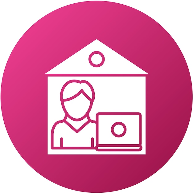 Diseño vectorial Estilo de icono de la oficina en el hogar