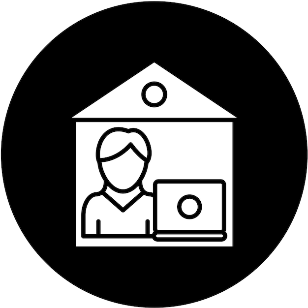 Diseño vectorial Estilo de icono de la oficina en el hogar